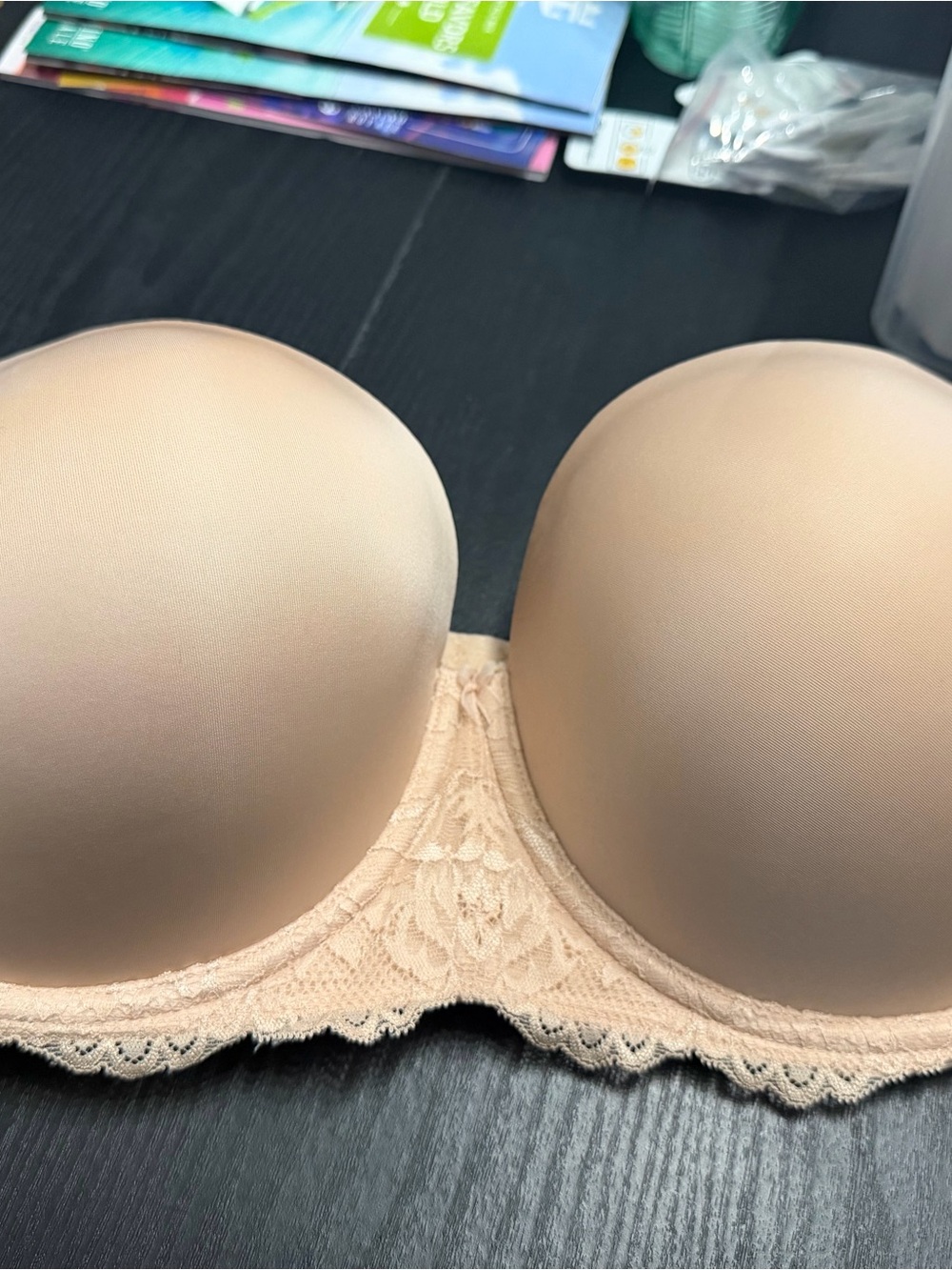 torrid Strapless Lace-Trim Smooth Bra - Beige